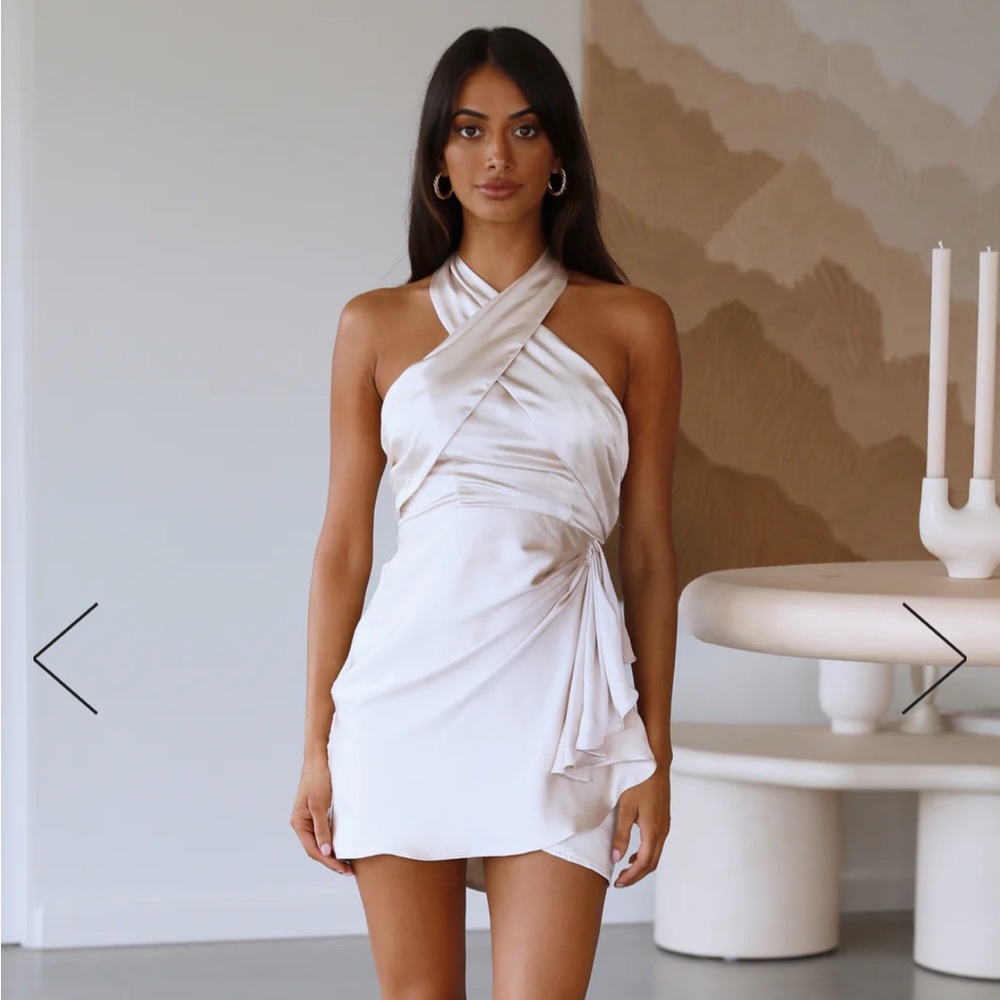Hello Molly - letters to the moon champagne mini dress.